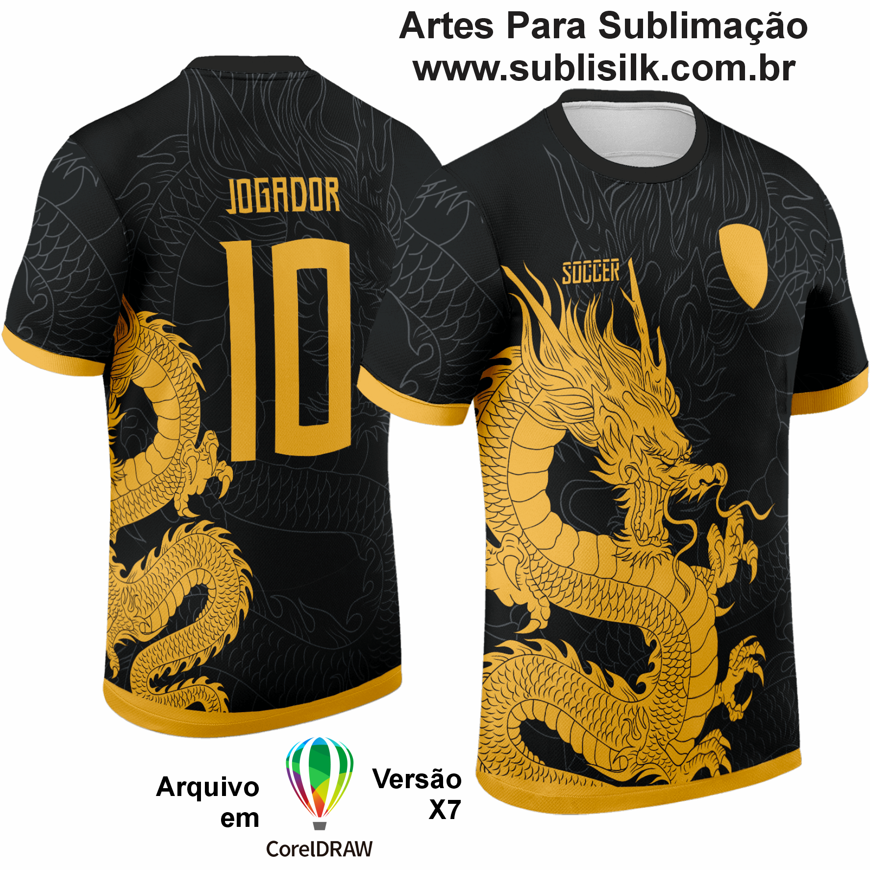 Arte Vetor Estampa Camisa Formandos Dragção Dourado - 0051