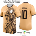 Arte Vetor Estampa Camisa Formandos Dragão e Samurai - 0044