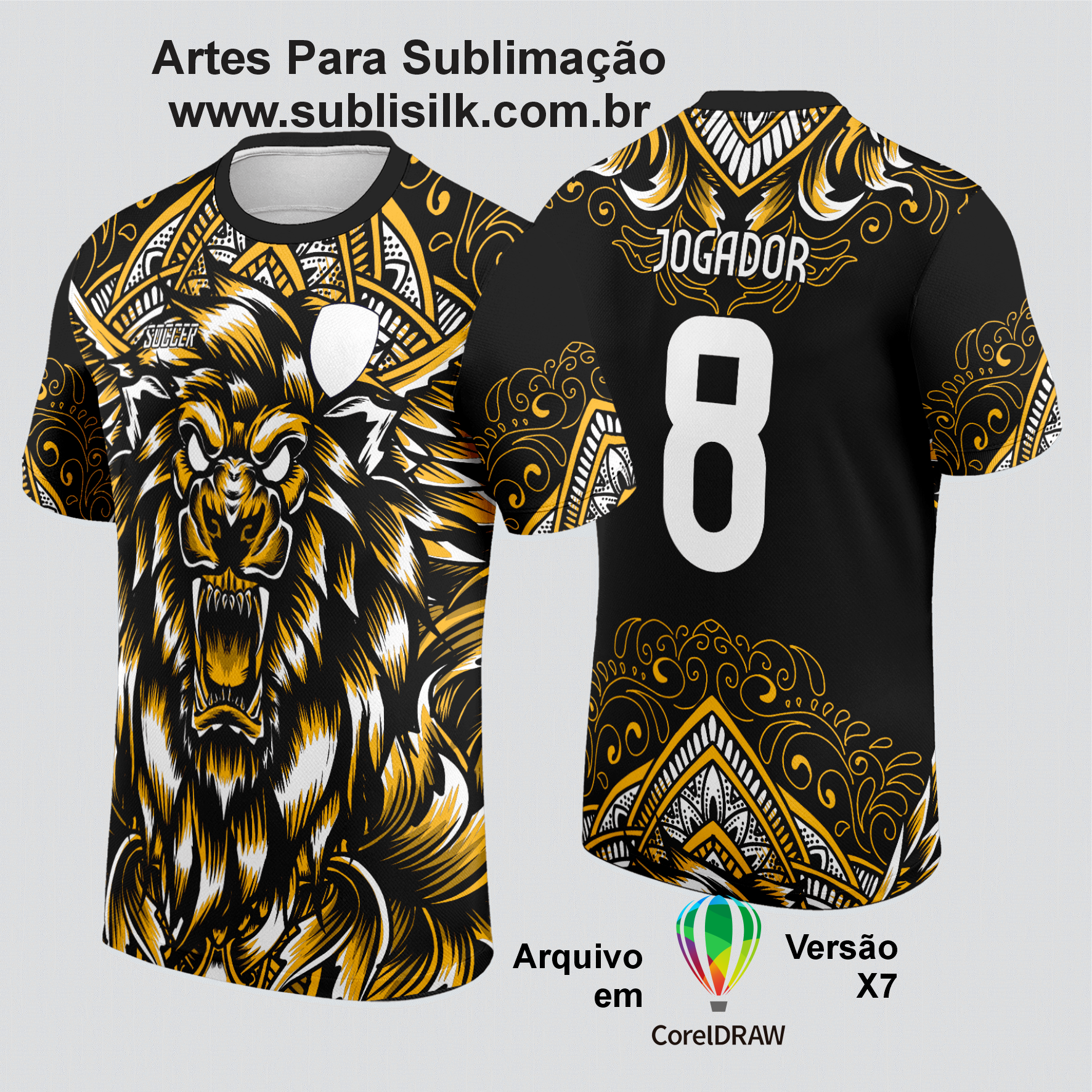 Arte Vetor Estampa Camisa Formandos Leão Dourado - 0037